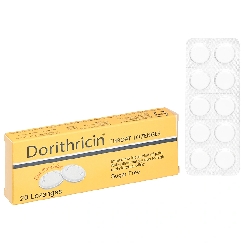 Viên ngậm Dorithricin trị viêm họng, đau họng (2 vỉ x 10 viên) - 1